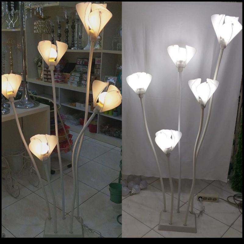 Lampu Bunga / Bendable Rose Lighting / Standing Lamp Bendable Rose X5 / Standing Flower Lamp