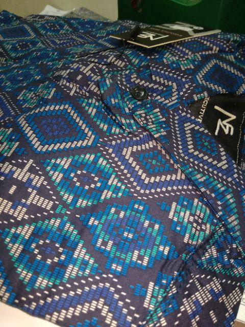 Kemeja Batik Pria Lengan Panjang Long Navy Batik Diamond Murah 4543