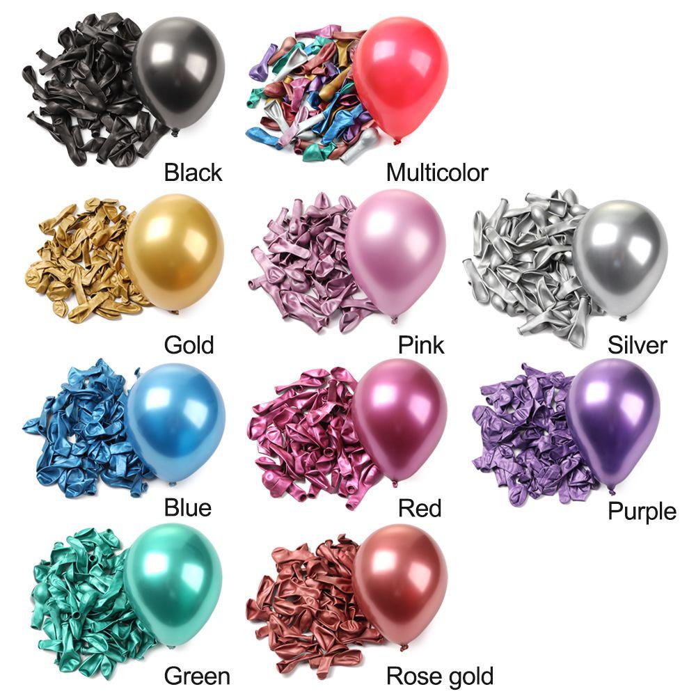 Nanas 50 Pcs 5 Inch Balon Lateks Anak-Anak Mendukung Metalik DIY Hadiah Perlengkapan Pesta Tebal Chrome