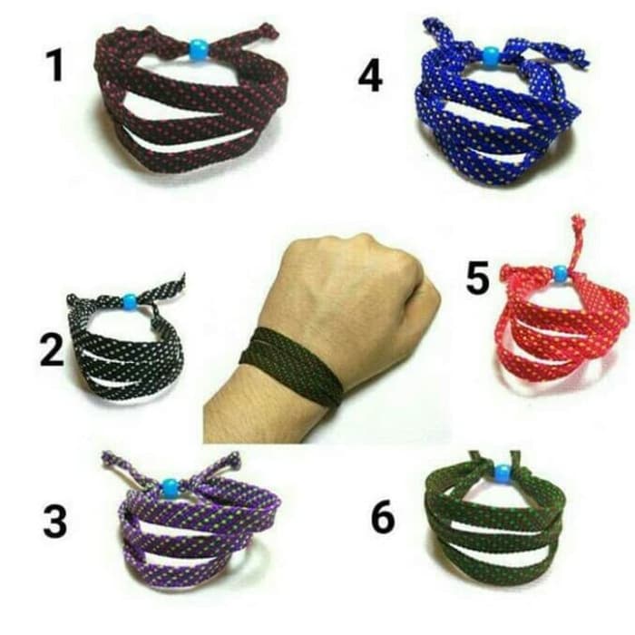 Gelang Tali Sepatu Pria dan Wanita Gelang Tali Prusik Paracord Motiv Garis garis Gunung Outdoor