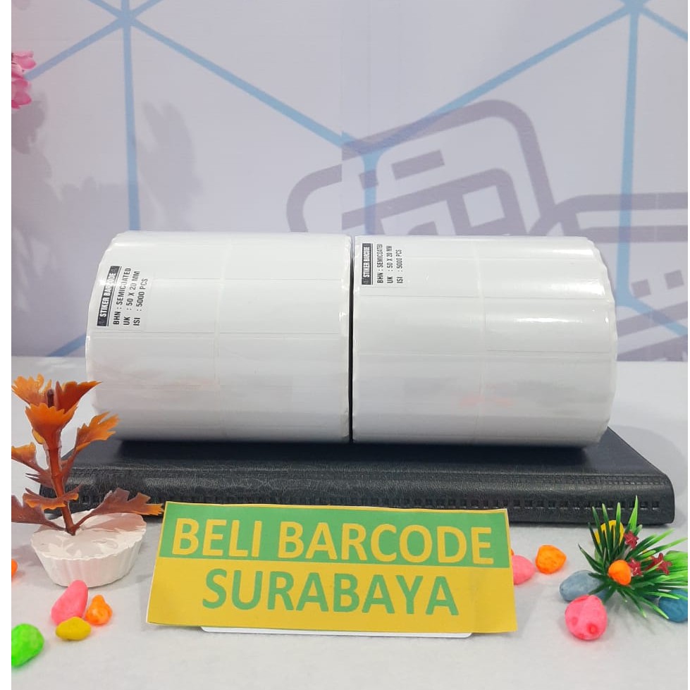 LABEL STIKER BARCODE 50X20 SEMICOATED 2LINE ISI 5000PCS