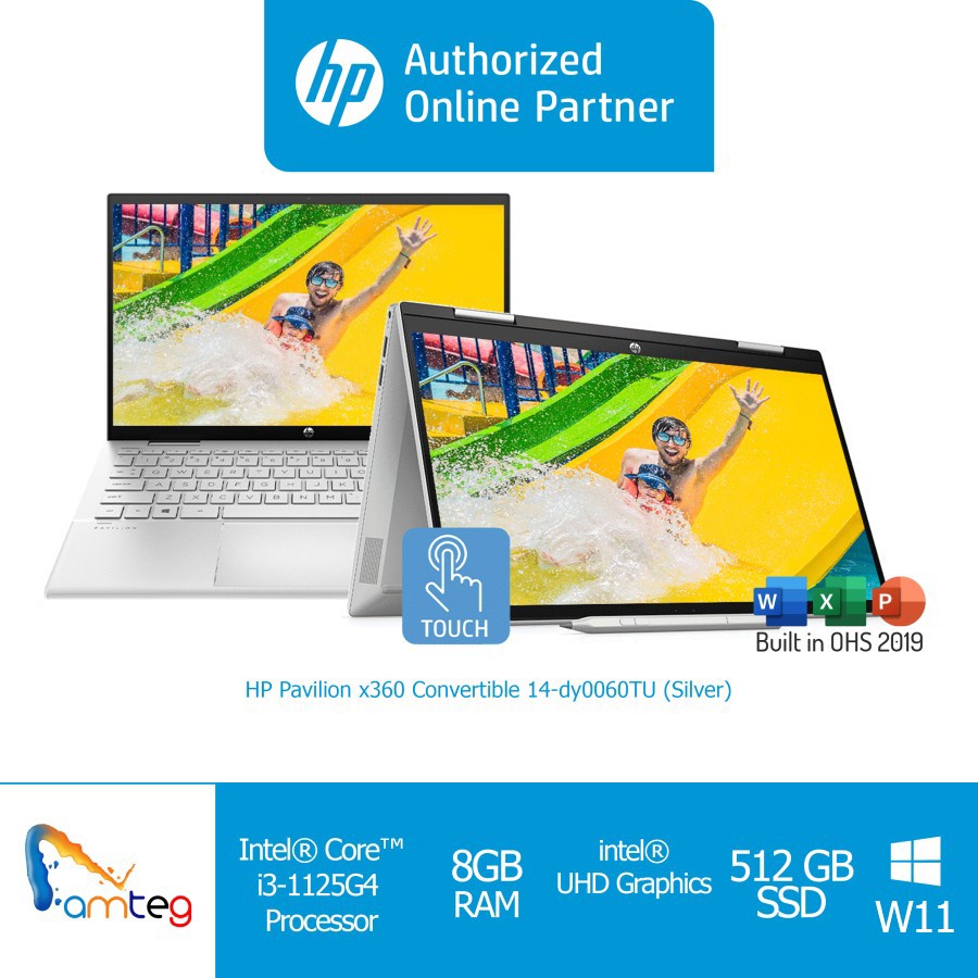 HP Laptop Pavilion X360 Convertible 14 DY0060TU Touchscreen / Pen / 8GB / 512GB SSD [3Y5T2PA]