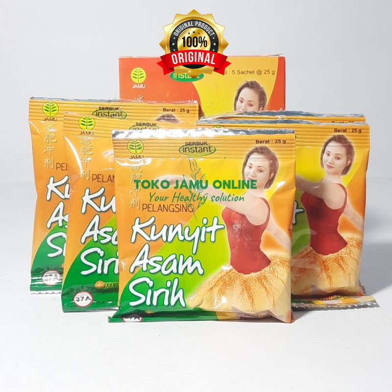 

Kunyit Asam Sirih Gujati - Mengurangi Lemak Tubuh & Bau badan (Isi 5 Sachet)