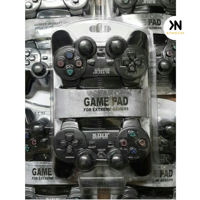 Stik Joystick Gamepad Double Hitam PC Analog Gaming getar