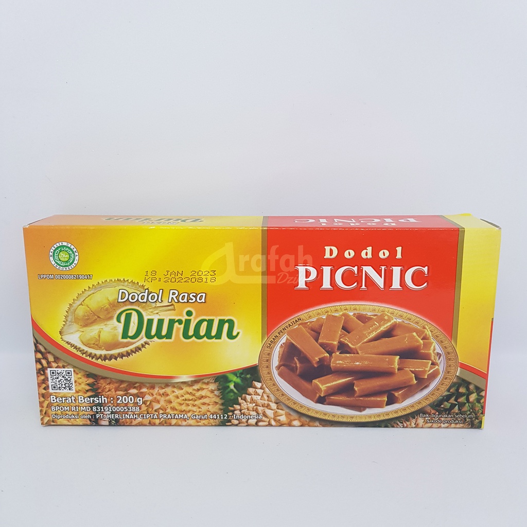 Dodol Garut Picnic Rasa Durian Original 200gr Oleh-oleh khas Garut