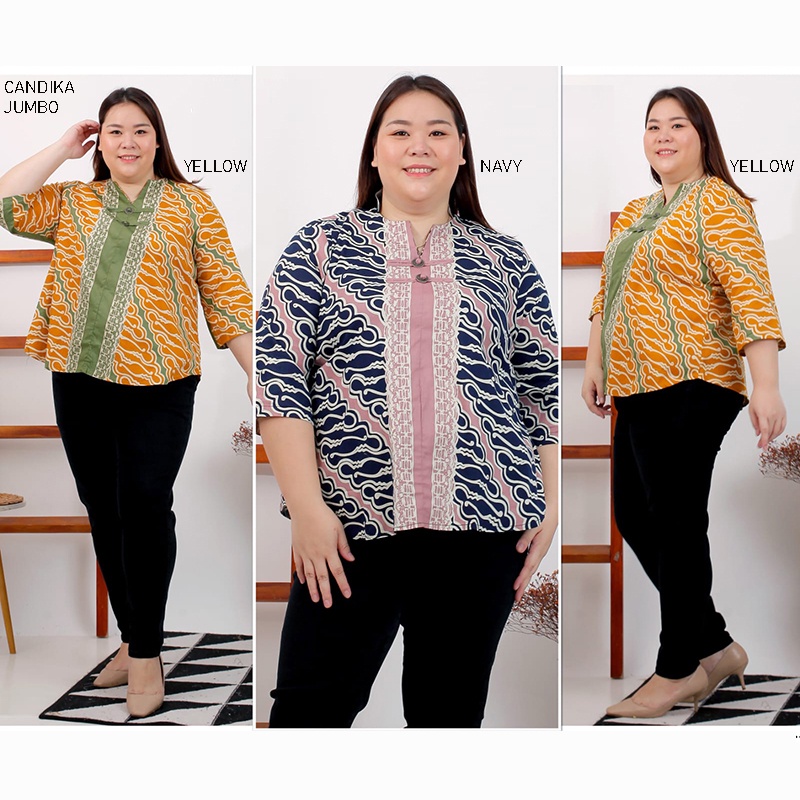 Evercloth Candika Blouse Wanita Atasan Wanita Blouse Batik Wanita Lengan Panjang Atasan Batik Wanita