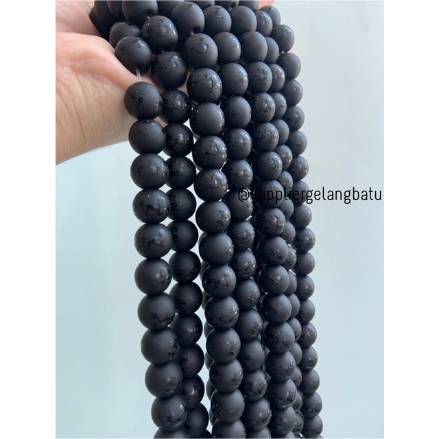 renceng batu hitam naga blackstone doff 12mm dragon bead bahan premium bahan kalung gelang tibet buddha budhhist mantra