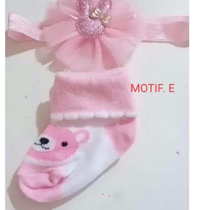 Spesial Minggu Ini Kaos Kaki Bandana Set Cantik Lucu Fashion 0-12 bulan