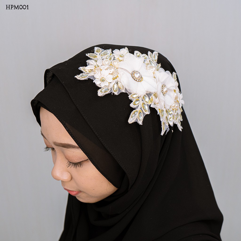 [PRODUK TERBATAS] HAIRPIECE PENGANTIN MODERN HIJAB FASHION WANITA LACE HPM001