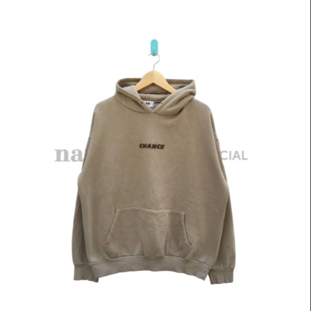 AMERICAN APPAREL "CHANCE" Embroidery Logo Pullover Hoodie - Brown Milk
