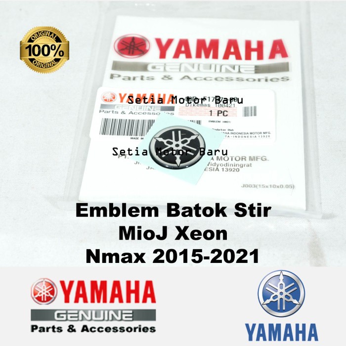 Emblem Logo Stiker Timbul Batok Stir Motor Yamaha All New Nmax N Max Old MioJ Xeon Asli Parts Origin