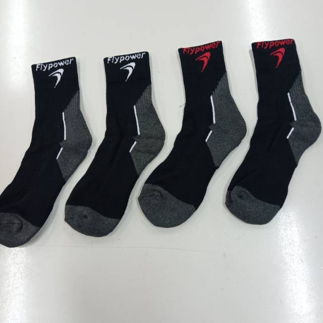 KAOS KAKI BADMINTON BULUTANGKIS FLYPOWER 027 HITAM LIST ORIGINAL