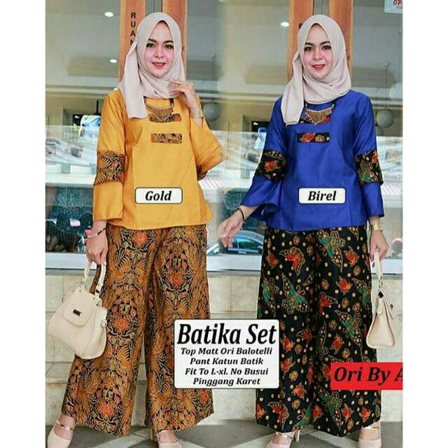 BATIKA SET BATIK SETELAN BATIK MURAH SETELAH BAJU DAN CELANA SETELAN BAHAN KATUN BAJU KERJA SIMPEL