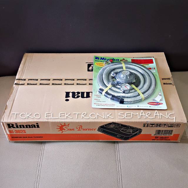  PAKET  KOMPOR GAS REGULATOR RINNAI 302S RMS206 GOSEND 