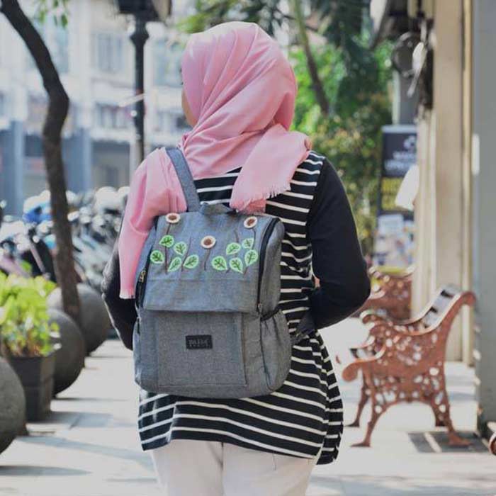 Tas Jeans Ransel Mini Maika etnik Teenage MB FLORITA untuk Wanit