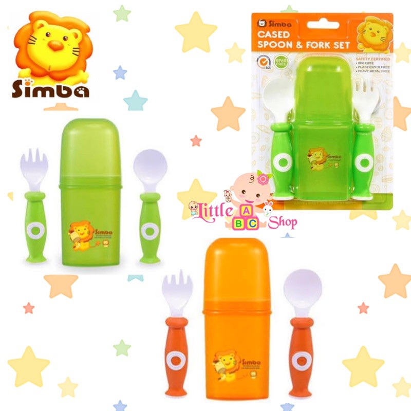 Simba Cased Spoon &amp; Fork Set S3340 / Sendok makan bayi / Baby spoon