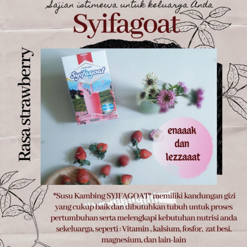 

susu kambing etawa premium Syifagoat rasa strawberry
