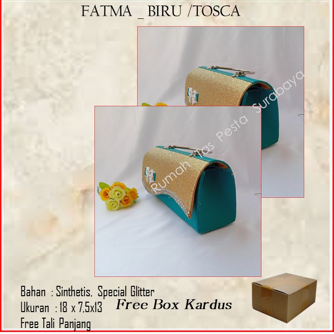 Tas Home Made ,Tas Pesta,Tas Kecil,FATMA _ BIRU TOSCA