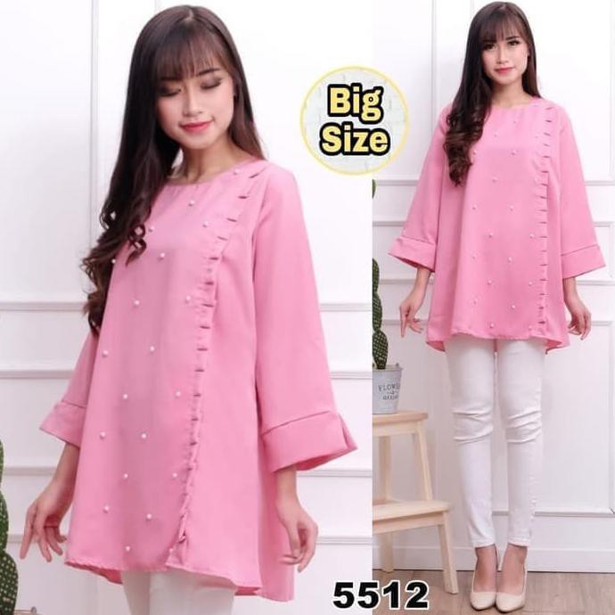 Jumbo Yuna Pink Baju Atasan Wanita 0128 Rjk Tunik Fashion Wanita Mur