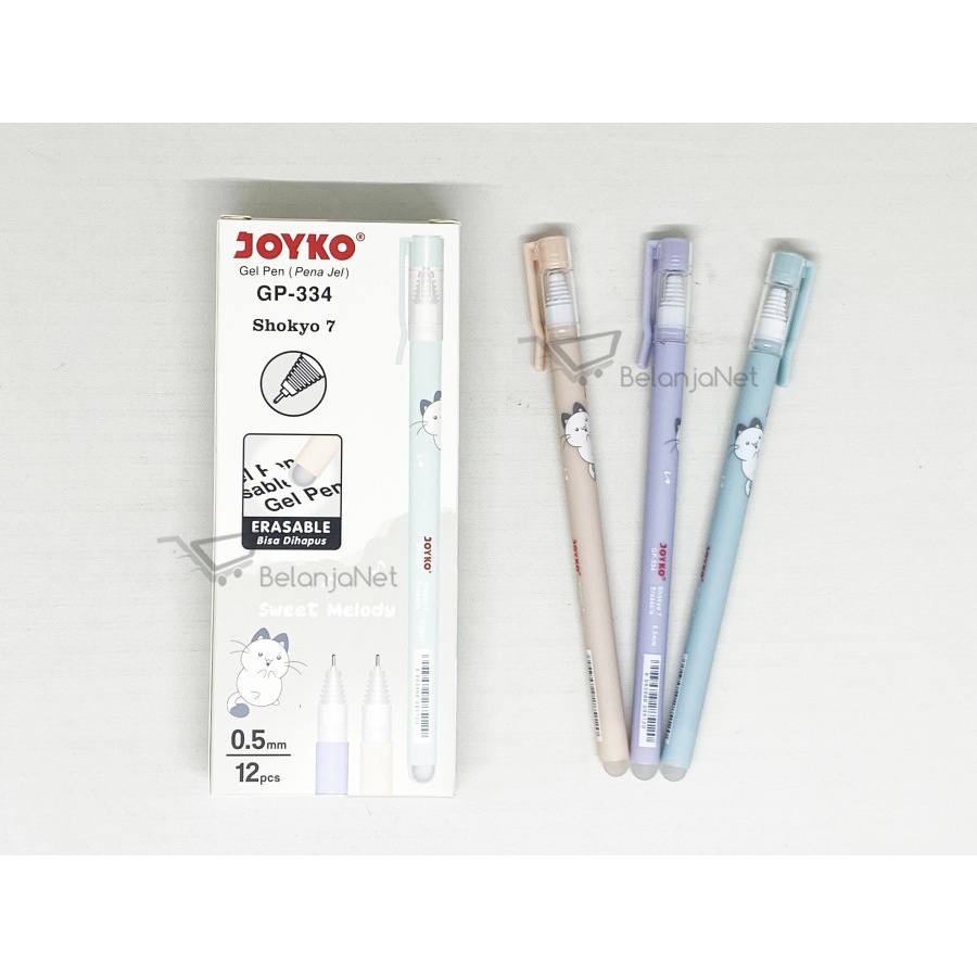 Pen Gel Bisa Dihapus | Gel Pen Joyko Shokyo 7 Erasable GP-334 0.5mm [1 LUSIN]