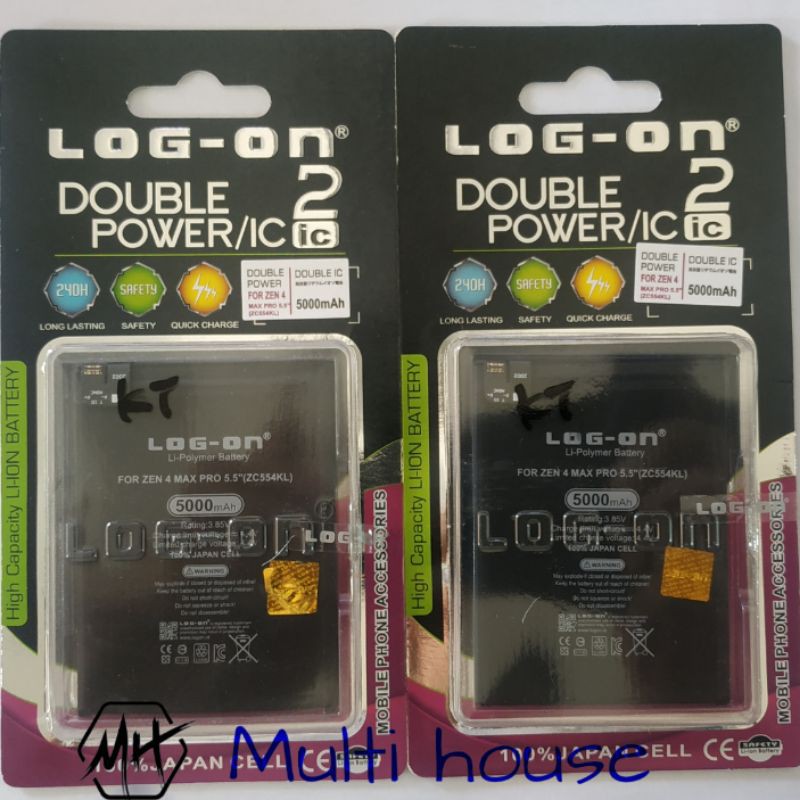 Baterai LOGON Asus Zenfone 4 max pro 5,5" ZC554KL double power / ic