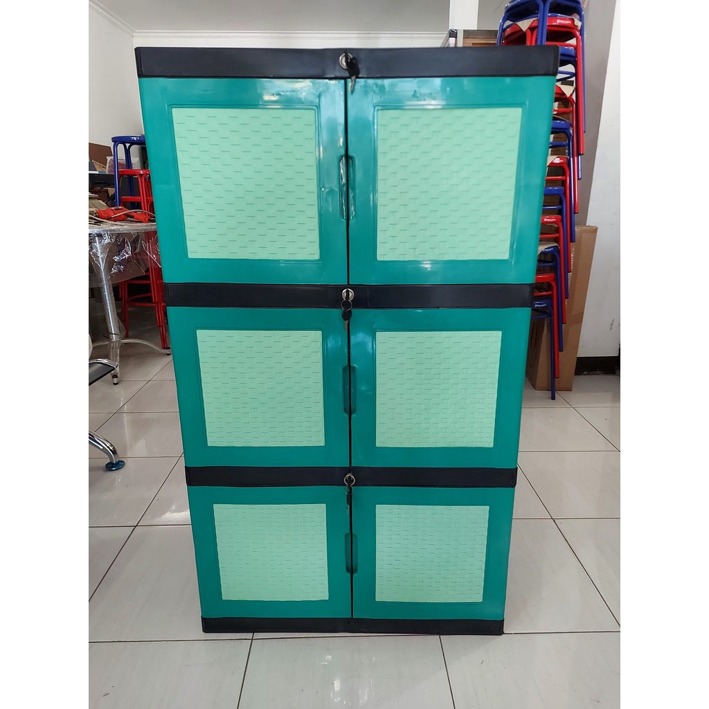 LEMARI PLASTIK SUSUN 3 ROTAN GH 30 Wapolin