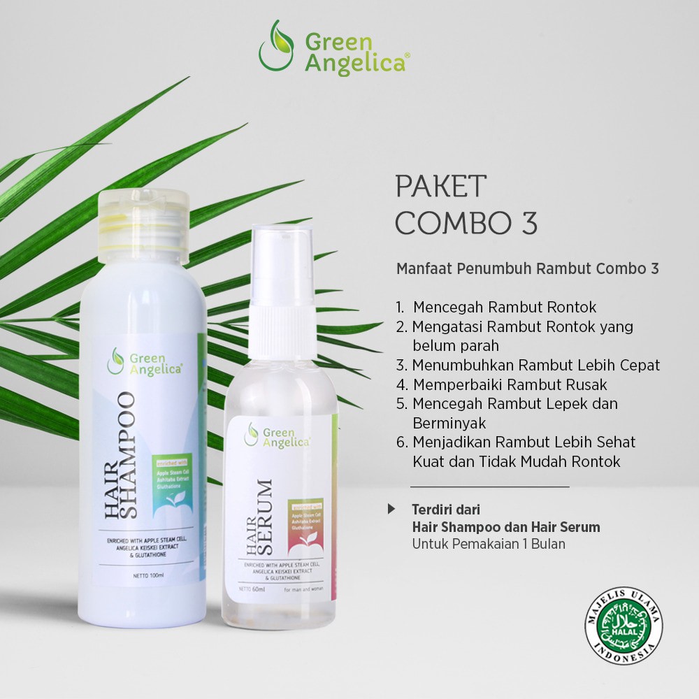 Ready Combo 3 by GREEN ANGELICA perawatan rambut rusak tanpa efek samping  Terlaris