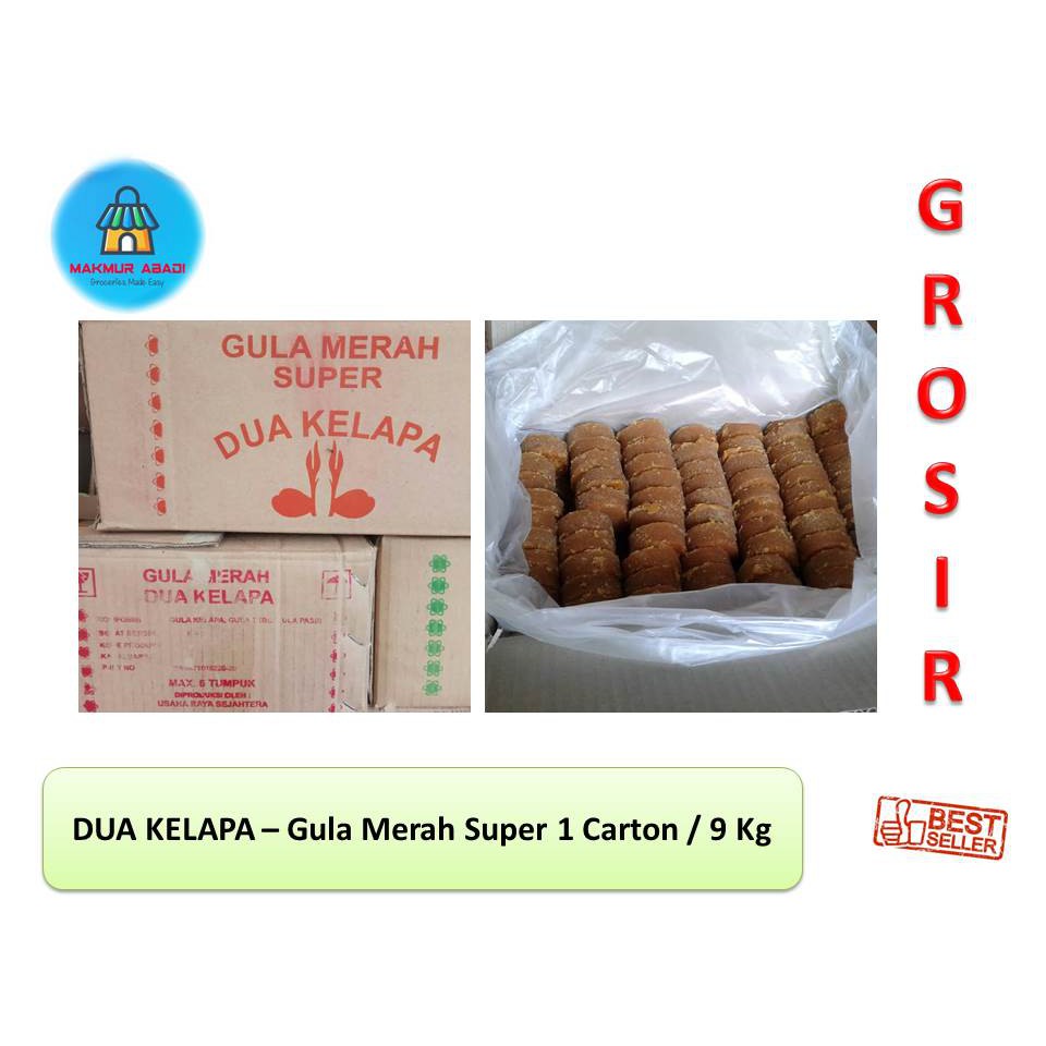 

Gula Merah Super DUA KELAPA 1 Carton / 9 Kg || Makmur Abadi Offcial Store