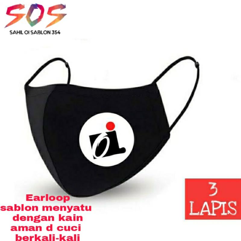 Masker 3 ply -Oi -masker kain 3 Lapis -Anak/Dewasa Earloop
