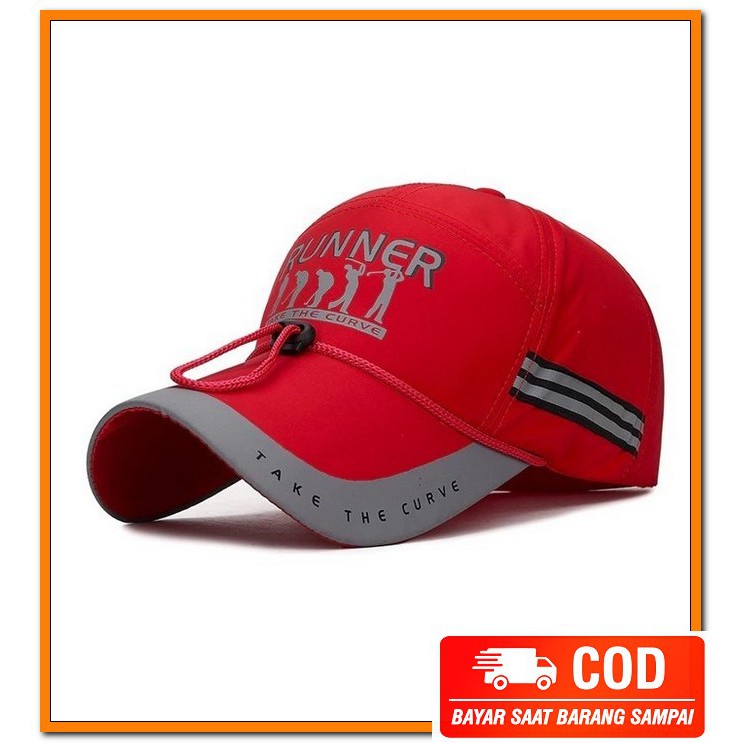 Topi Pria Murah Keren Original Distro Jaring Trucker Hitam UO605 Baseball Cap : Runner - Topi Baseba