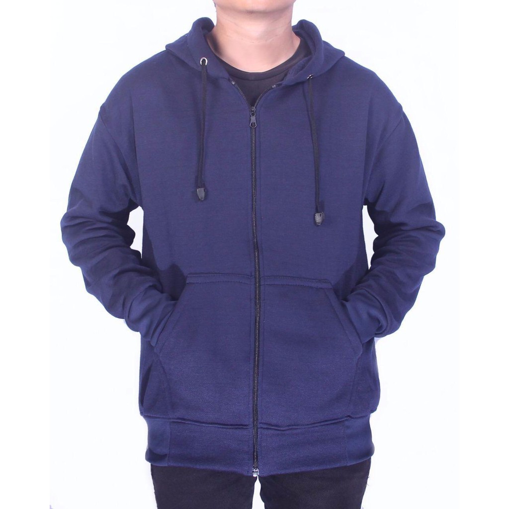 Sweater Hoodie Polos Unisex Pria dan Wanita / Jaket Zipper Polos / M sampai XXL Bahan Premium Tebal