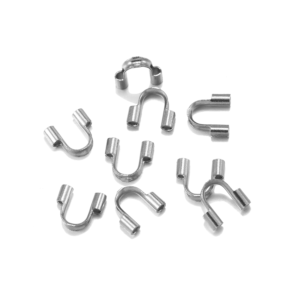 30 Pcs Pelindung Kawat Bahan Stainless Steel Bentuk U Untuk Membuat Perhiasan