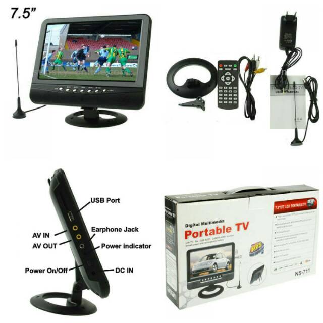 TV Analog TFT LCD 7.5 inch Wide View Angle