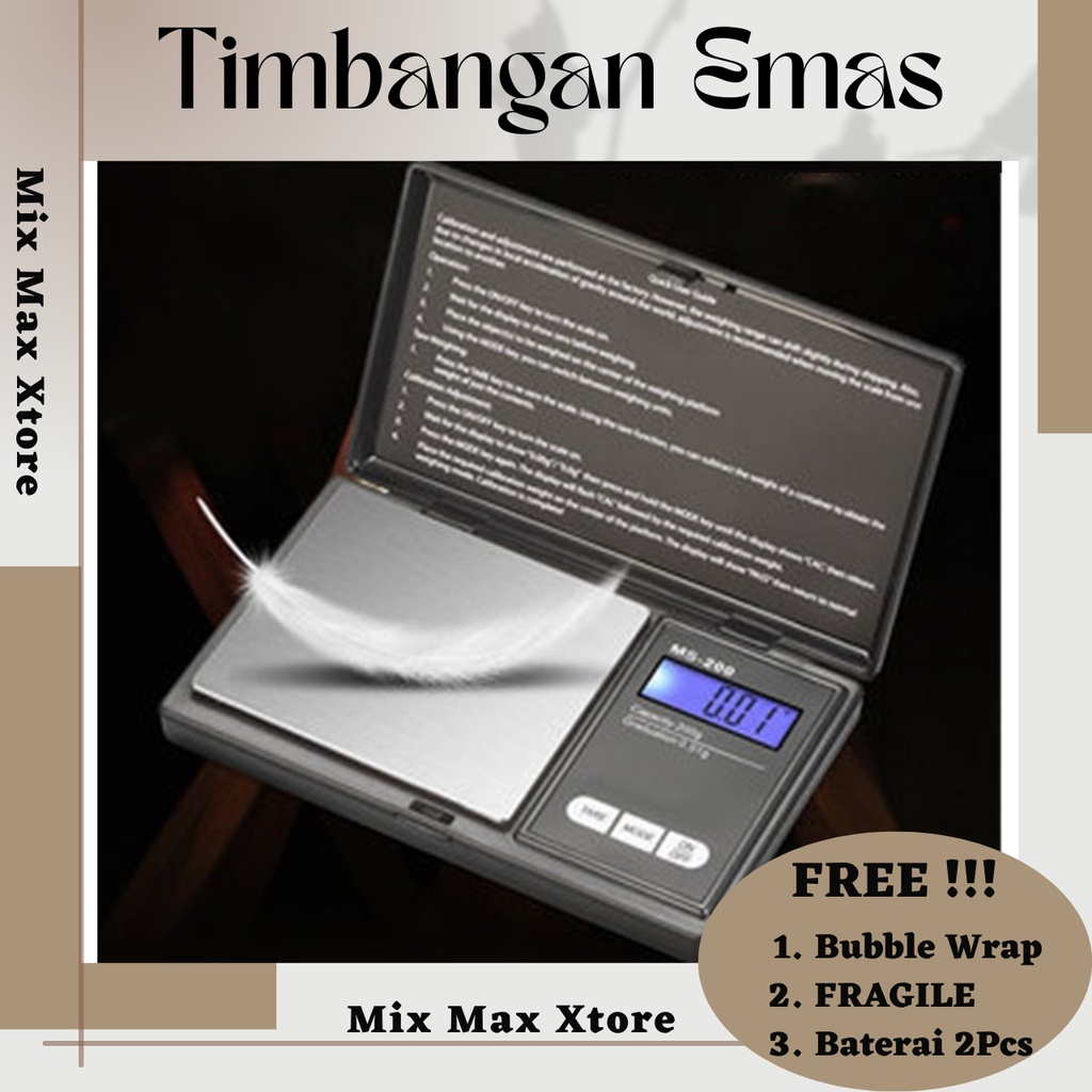 Timbangan Emas Digital Taffware Digipounds 100/200/500gr Min 0.01gr Pocket Scale / Timbangan Digital / Timbangan Kue / timbangan Kue Digital / Timbangan Digital Mini / Timbangan Emas Digital