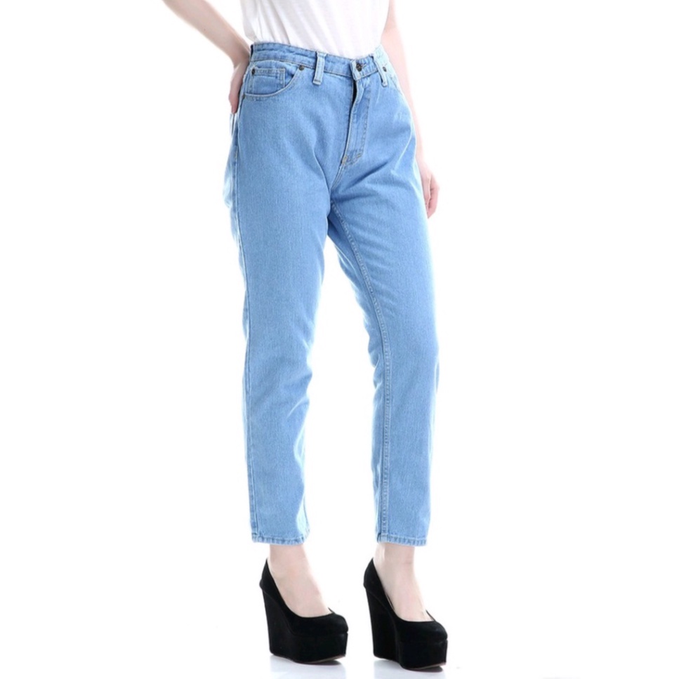 CELANA BOYFRIEND WANITA HIGHWAIST JEANS POLOS 27-34