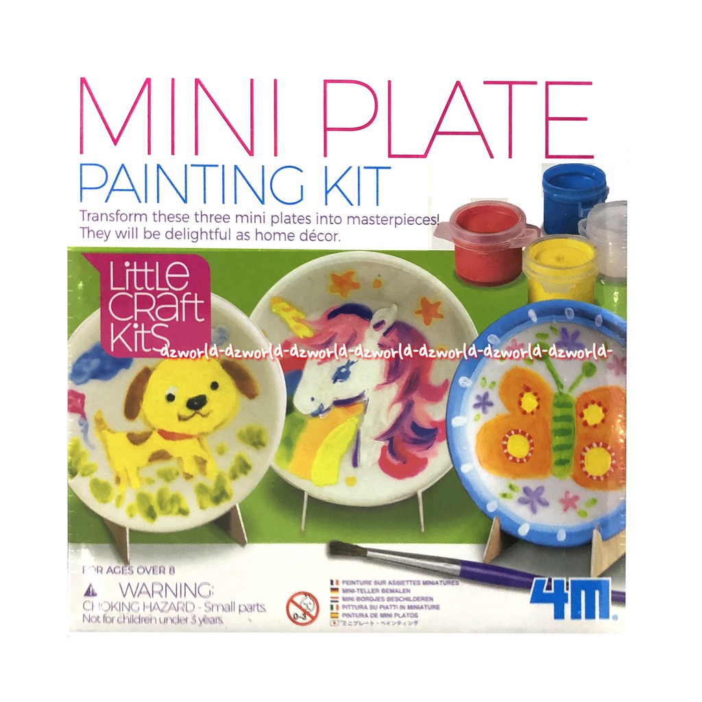 4M Mini Plate Painting Kit Peralatan Melukis Di Piring Untuk Anak