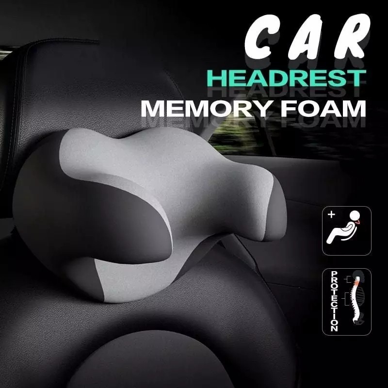HEADREST NECK PILLOW FOAM PREMIUM BANTAL LEHER KURSI MOBIL