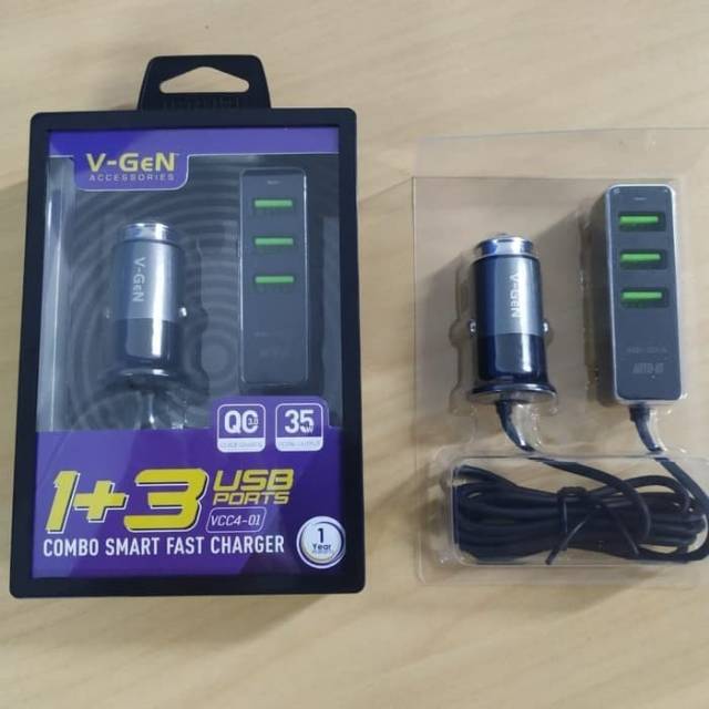 V-GEN car charger 1+3USB PORT VCC4-01