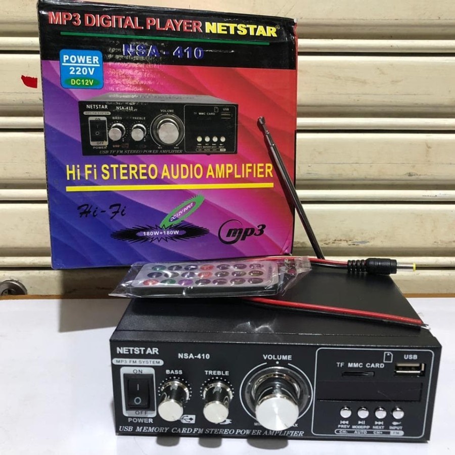 Amplifier Mini NETSTAR NSA 410 Bluetooth Bisa untuk di Mobil