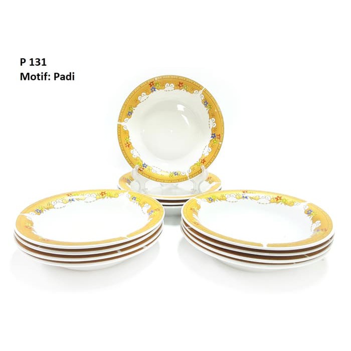 PIRING VICENZA 9 inch P131 (1 lusin) Motif PADI- Dinner Plate- ELEGAN
