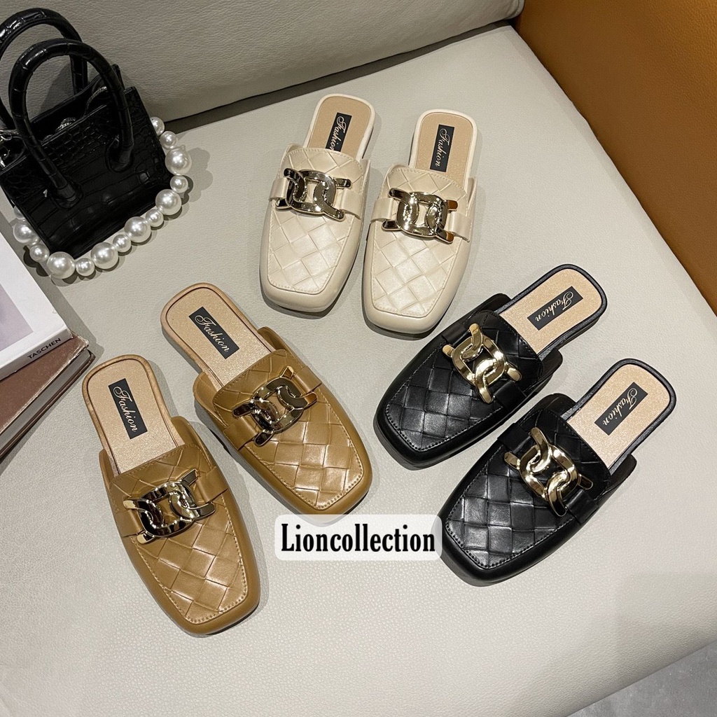 Sandal Wanita Selop Flat Jelly Import ISABEL / Sepatu Sandal Kantoran Simple korea