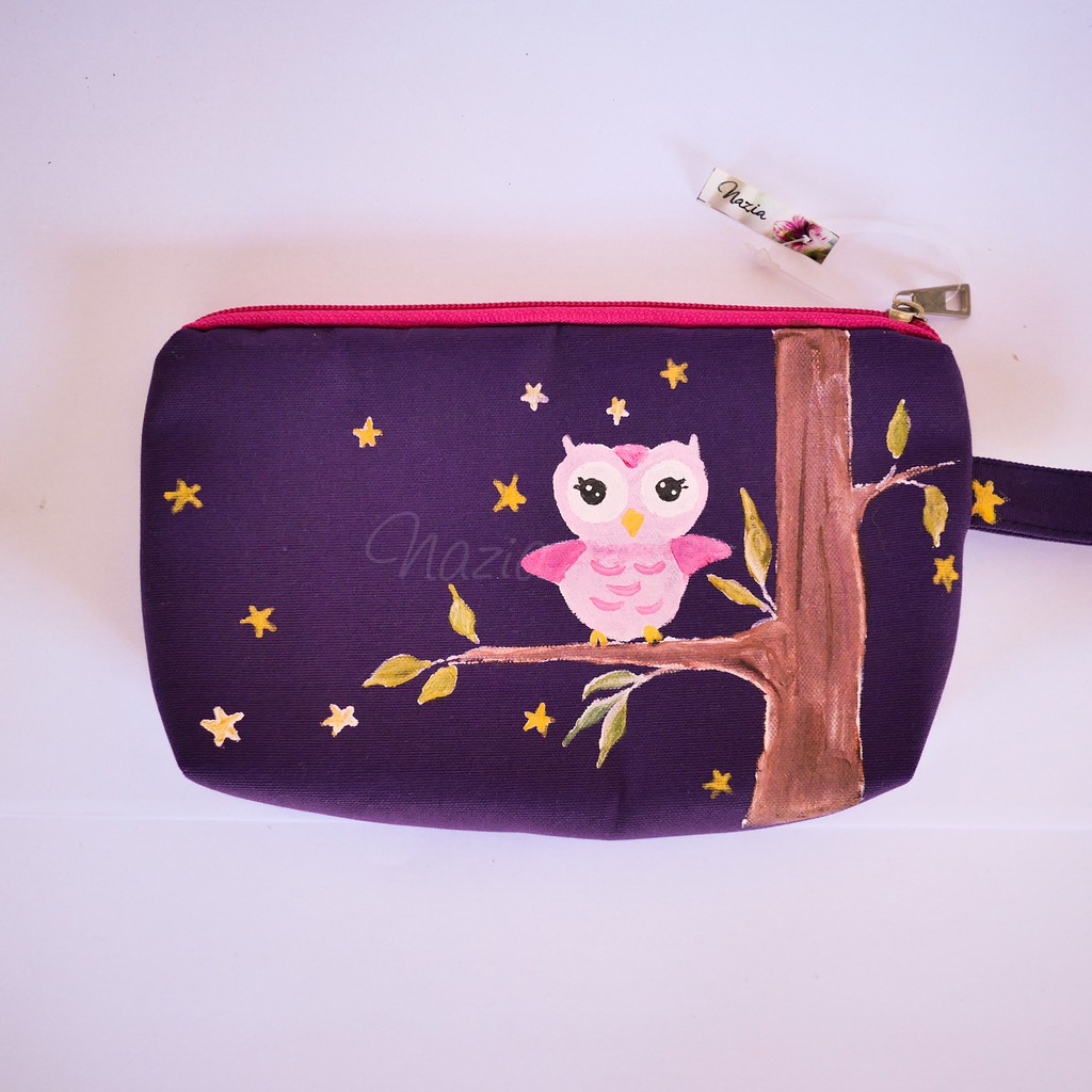 

Pouch Lukis Owl in the Night Nazia Fabric Painting