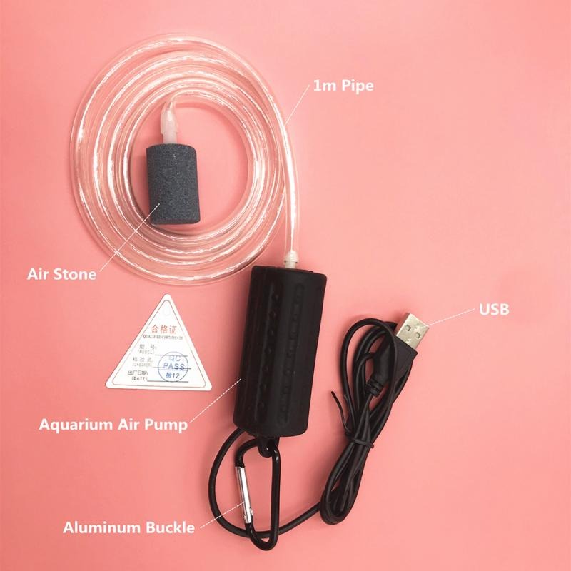 COD - SweetLife Pompa Air Aquarium Mini USB Oxygen Air Pump with Air Stone CP