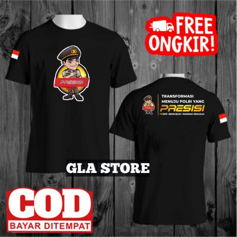 KAOS LOGO PRESISI | BAJU POLISI | ATASAN PRIA & WANITA PRESISI POLRI LENGAN PANJANG | BISA COD