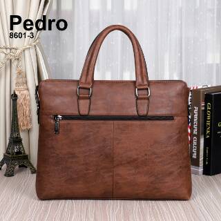Jual Tas Laptop Pedro Pria Tas Kerja Office Bahan Kulit Warna Coklat