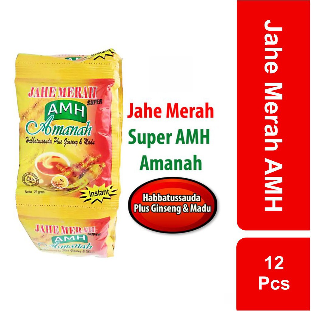 

Minuman Menyegarkan | Jahe Merah AMH isi 12 Sachet Orginal