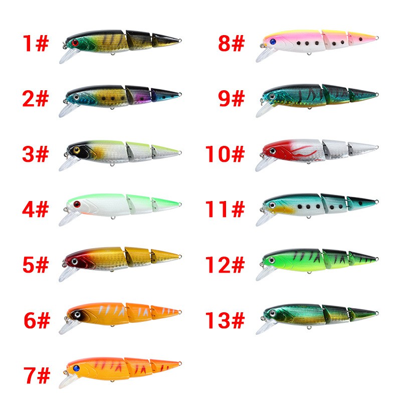 Shengyao 1Pcs Jointed Minnow Umpan Pancing 11.5cm/15.4g Swimbait Fishing Lure Ikan Bass Kail Tackle