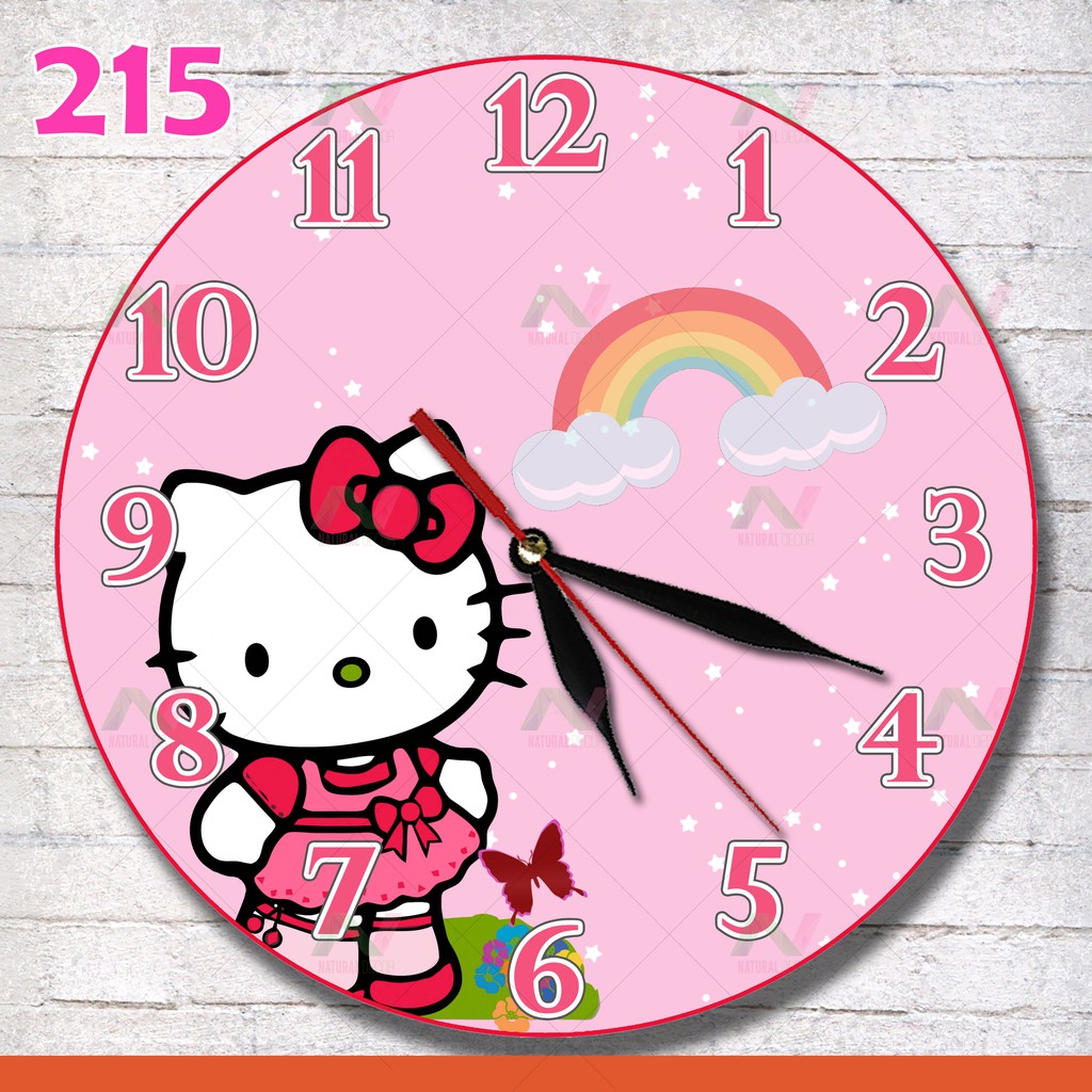 215 Jam Dinding Karakter Hello Kitty Dekorasi Kamar Anak 215 Jam Dinding Karakter Hello Kitty Dekorasi Kamar Anak
