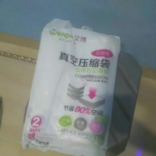 Wenbo Vacuum Bag Plastik Tebal Vakum Storage Bag 2pcs Size.m+1 Pompa