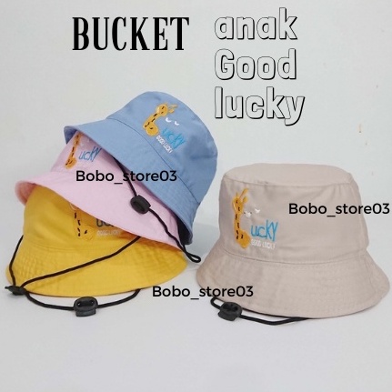 Topi Bucket Anak Bayi Laki laki Perempuan Good Lucky Giraffe Jerapah 1 2 3 4 5 6 7 8 9 Tahun Premium Hight quality